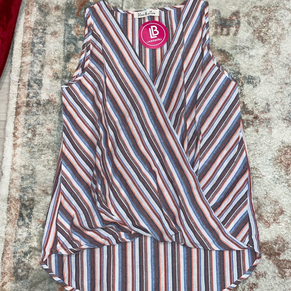 Vine and love striped tank